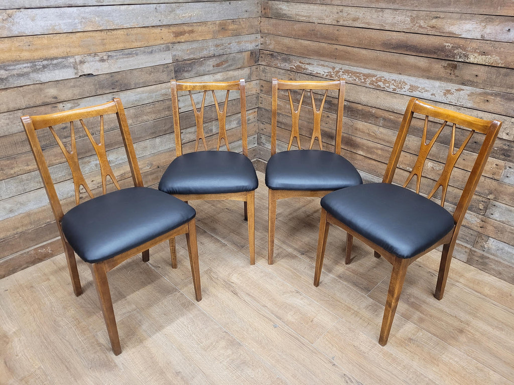 Four Mid Century Lebus Link Dining Chairs Vintage Wooden Kitchen Chairs