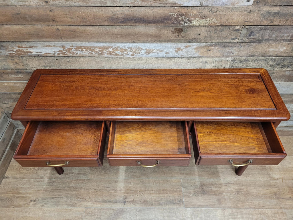 Vintage Rosewood Style Console Table 3 Drawer Oriental Hall Sofa Table