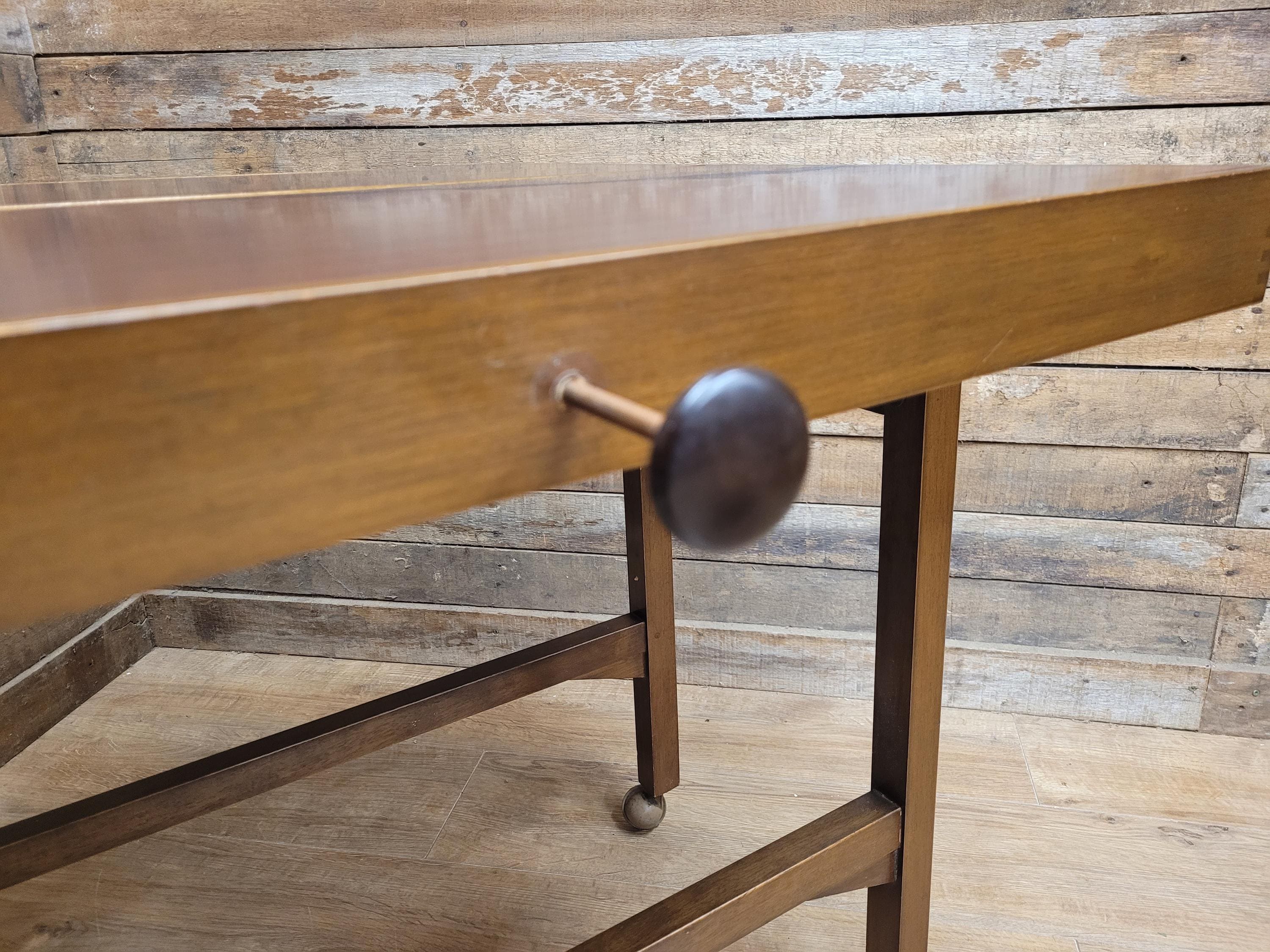 Mid Century Metamorphic Trolley Table Formica Tiger Stripe Folding Table