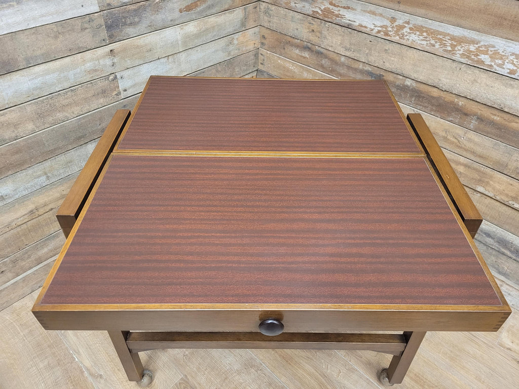 Mid Century Metamorphic Trolley Table Formica Tiger Stripe Folding Table