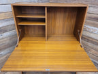 Vintage Avalon Bureau Cabinet Mid Century Drop Front Desk With Glass Cupboard