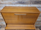 Vintage Avalon Bureau Cabinet Mid Century Drop Front Desk With Glass Cupboard