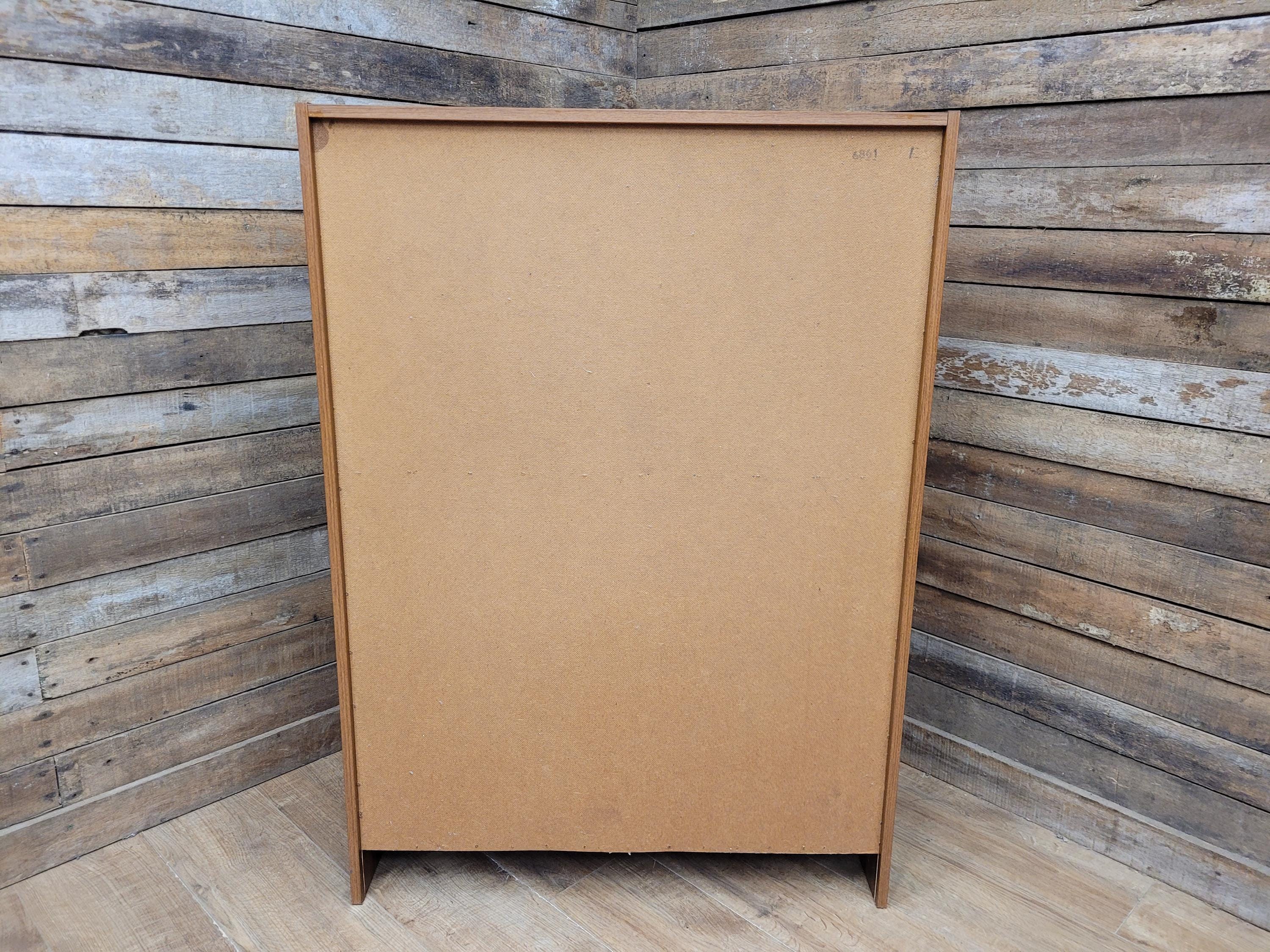 Vintage Avalon Bureau Cabinet Mid Century Drop Front Desk With Glass Cupboard