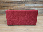 Vintage 1970s Style Red Upholstered Coffee Table Smoked Glass Square Retro Chic