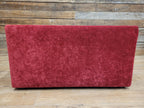 Vintage 1970s Style Red Upholstered Coffee Table Smoked Glass Square Retro Chic