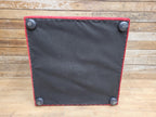 Vintage 1970s Style Red Upholstered Coffee Table Smoked Glass Square Retro Chic