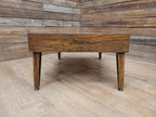 Retro Formica Coffee Table Mid Century Woodgrain Top Tapered Legs