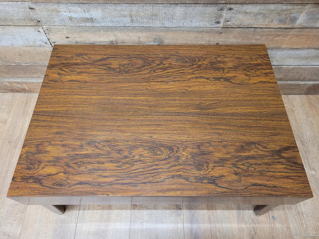 Retro Formica Coffee Table Mid Century Woodgrain Top Tapered Legs