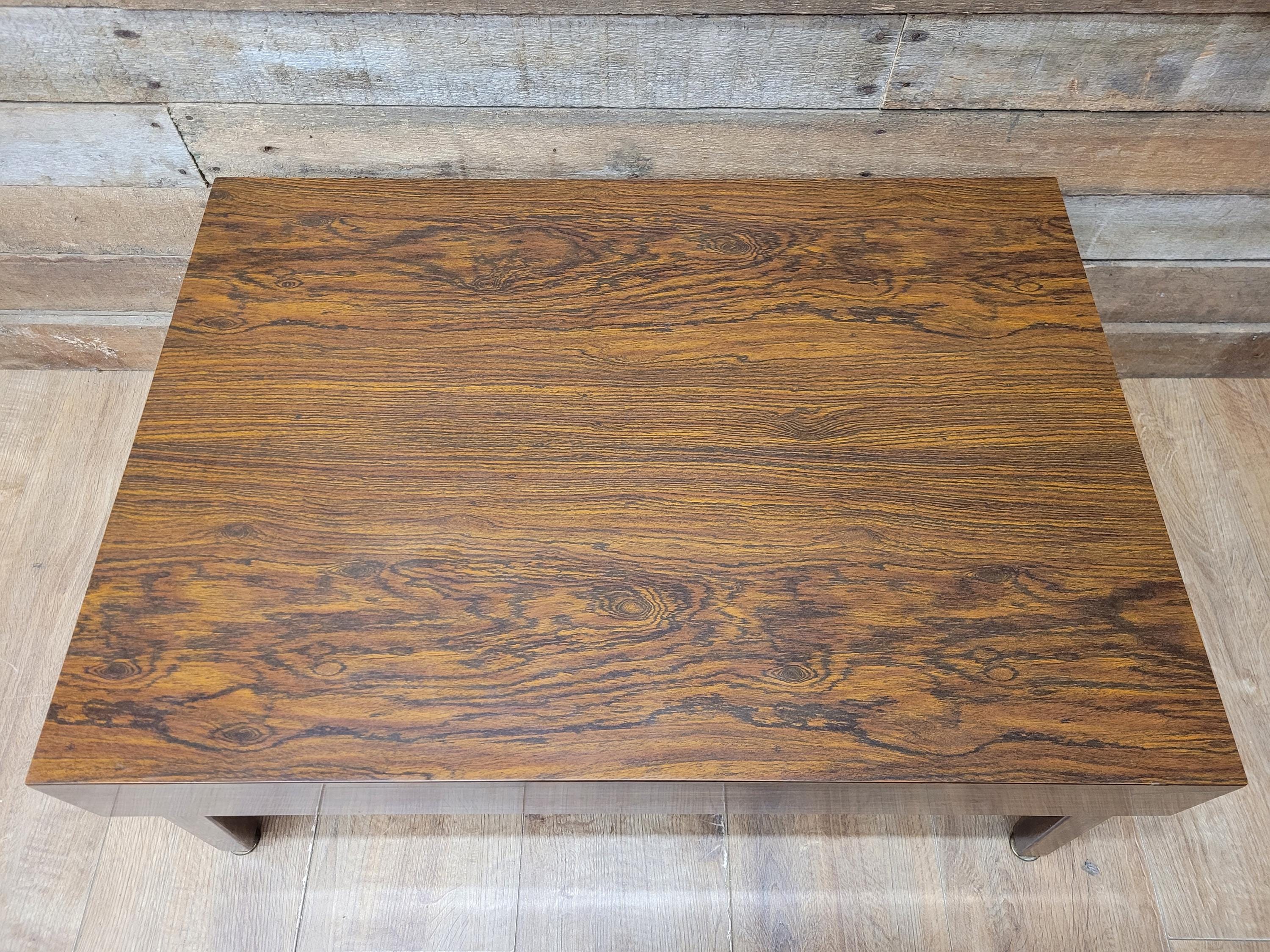 Retro Formica Coffee Table Mid Century Woodgrain Top Tapered Legs