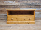 Vintage Pine Media Unit TV Stand Drop Down Front Cabinet Gaming Storage
