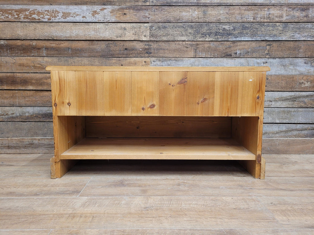 Vintage Pine Media Unit TV Stand Drop Down Front Cabinet Gaming Storage