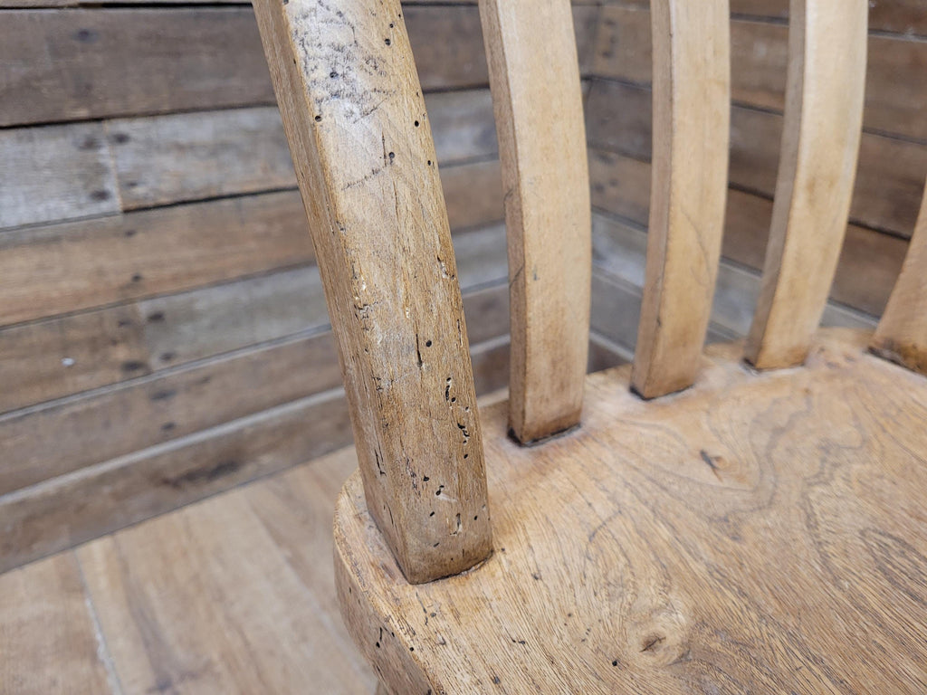 Antique Oak and Elm Lathe Back Chair Country Windsor Kitchen Chair