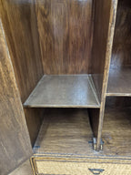 Vintage Tall Wicker Wardrobe Armoire with Drawers Vintage Rattan Cabinet Tallboy
