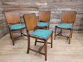 Four Mid Century Beautility Dining Chairs Vintage Mid Century Green Vinyl Seats