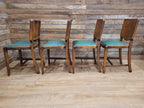 Four Mid Century Beautility Dining Chairs Vintage Mid Century Green Vinyl Seats