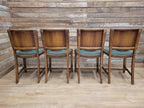 Four Mid Century Beautility Dining Chairs Vintage Mid Century Green Vinyl Seats