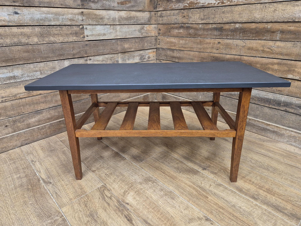 Vintage Mid Century Teak Coffee Table With Magazine Shelf Great Retro Design