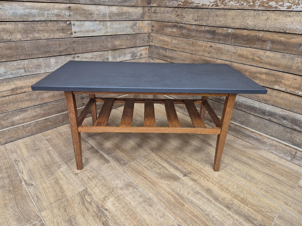 Vintage Mid Century Teak Coffee Table With Magazine Shelf Great Retro Design