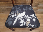 Antique Edwardian Oak Bedroom Chair Turned Legs Carved Back