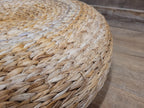 Round Banana Fibre Woven Floor Cushions Pouffe 60cm Natural