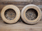 Round Banana Fibre Woven Floor Cushions Pouffe 60cm Natural