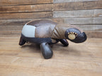 Vintage Leather Turtle Footstool Patchwork Animal Pouffe
