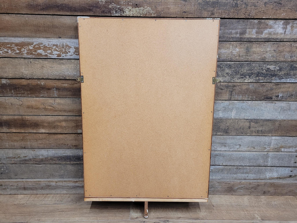 Mid Century Teak Wall Mirror with Shelf 1960s Scandinavian Style