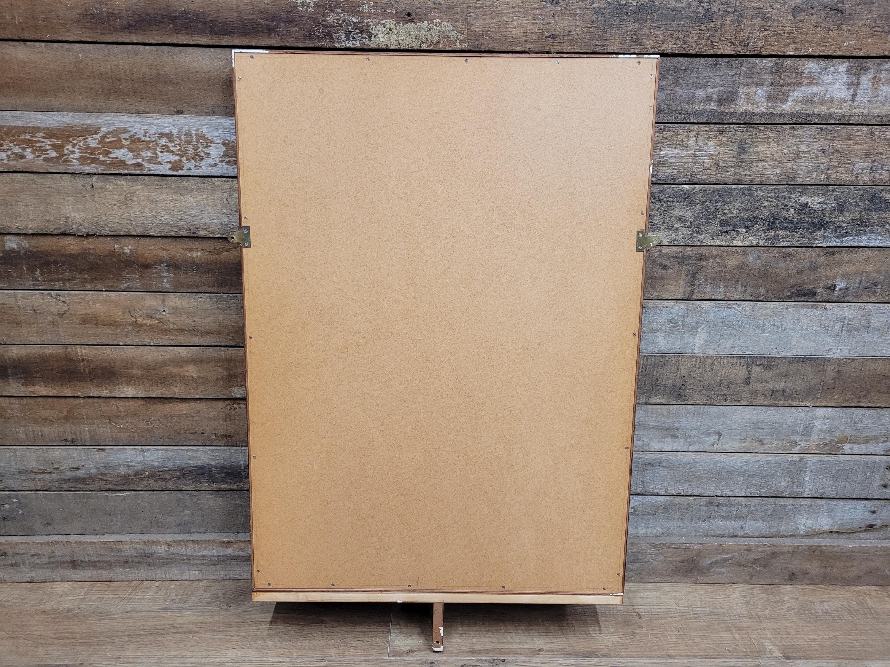 Mid Century Teak Wall Mirror with Shelf 1960s Scandinavian Style
