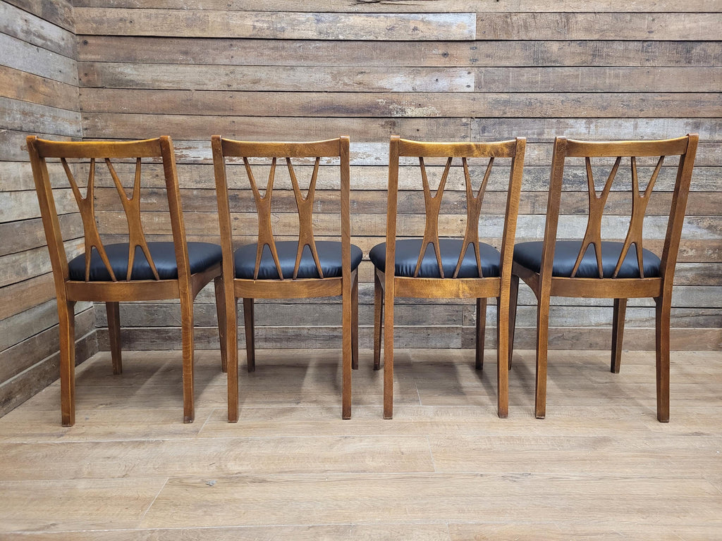 Four Mid Century Lebus Link Dining Chairs Vintage Wooden Kitchen Chairs