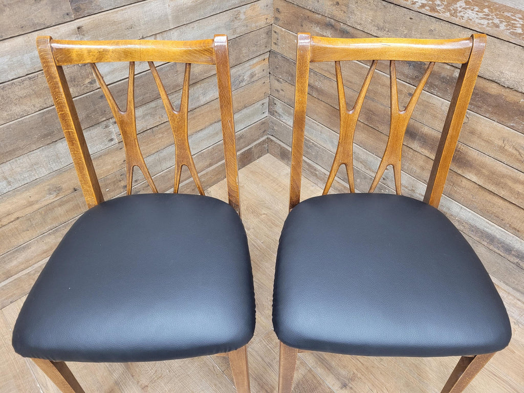 Four Mid Century Lebus Link Dining Chairs Vintage Wooden Kitchen Chairs