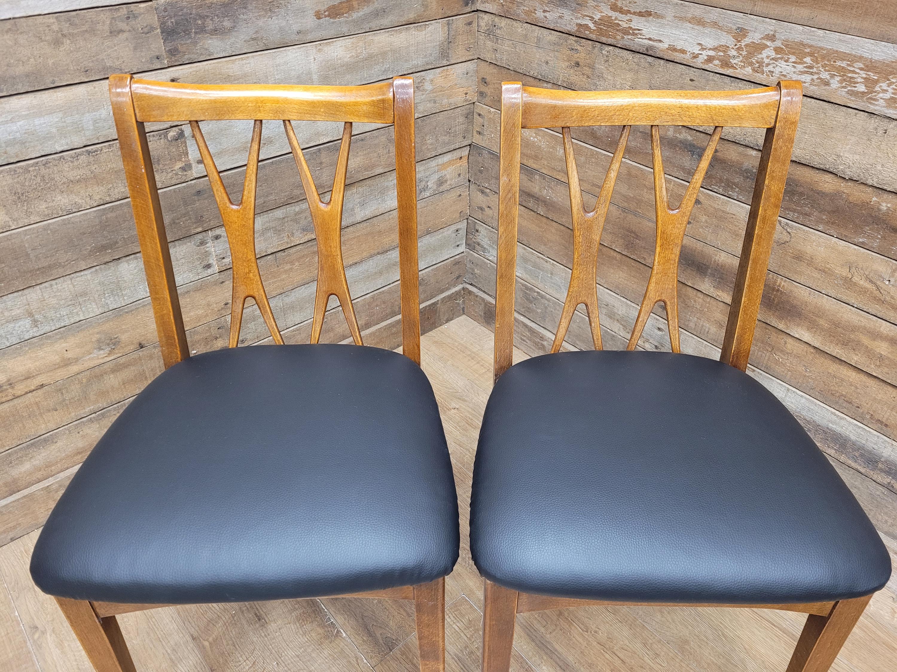 Four Mid Century Lebus Link Dining Chairs Vintage Wooden Kitchen Chairs