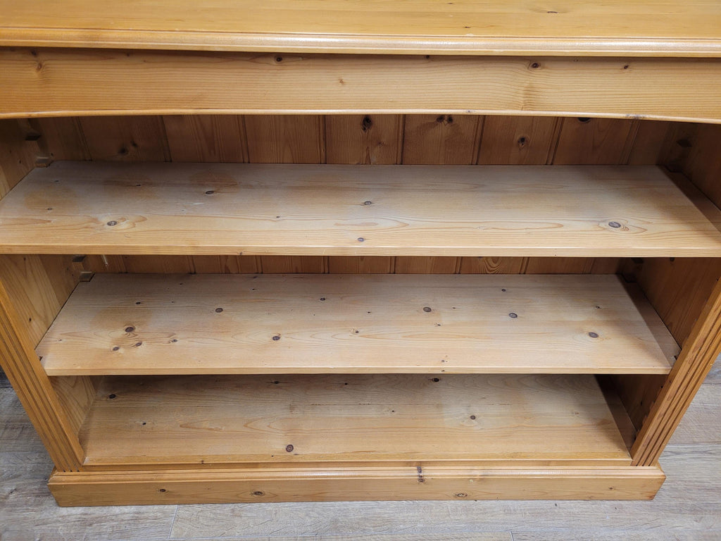 Vintage Solid Pine Open Bookcase with Adjustable Shelves