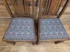 Four Arts & Craft Style Solid Oak Dining Chairs William Morris Snakeshead Seats