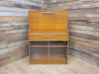 Vintage Avalon Bureau Cabinet Mid Century Drop Front Desk With Glass Cupboard