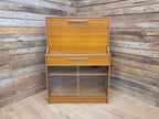 Vintage Avalon Bureau Cabinet Mid Century Drop Front Desk With Glass Cupboard