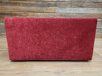 Vintage 1970s Style Red Upholstered Coffee Table Smoked Glass Square Retro Chic