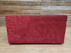 Vintage 1970s Style Red Upholstered Coffee Table Smoked Glass Square Retro Chic
