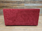 Vintage 1970s Style Red Upholstered Coffee Table Smoked Glass Square Retro Chic