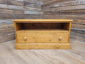 Vintage Pine Media Unit TV Stand Drop Down Front Cabinet Gaming Storage