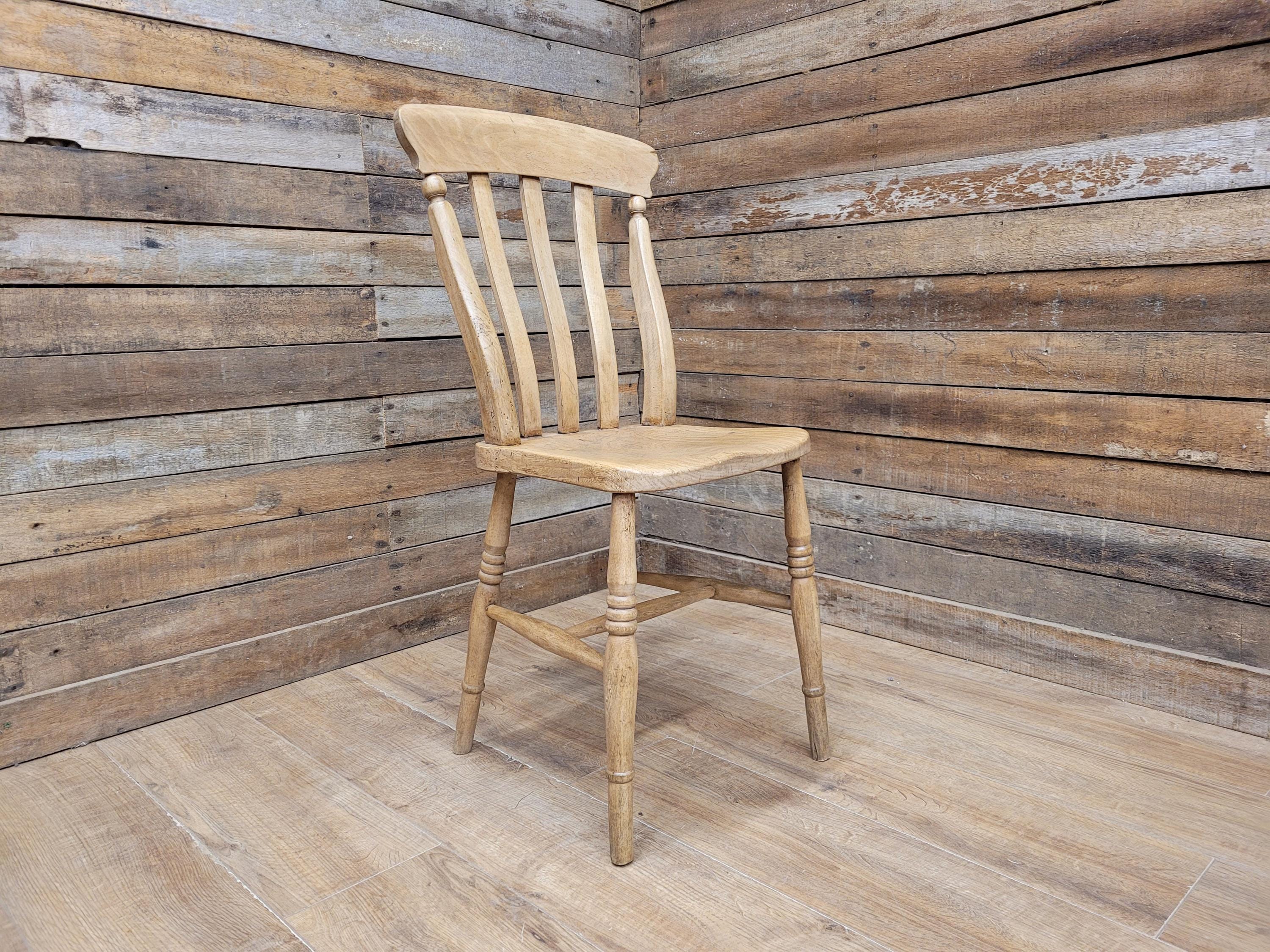 Antique Oak and Elm Lathe Back Chair Country Windsor Kitchen Chair