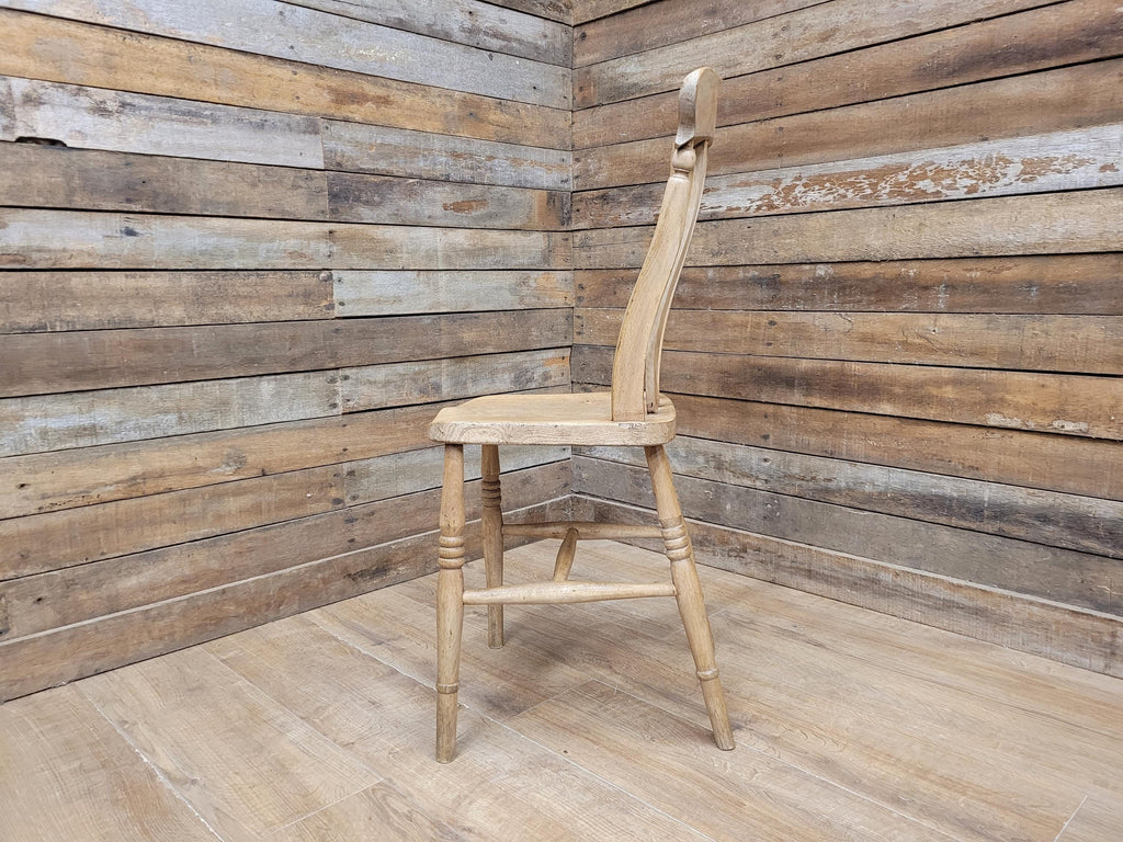 Antique Oak and Elm Lathe Back Chair Country Windsor Kitchen Chair