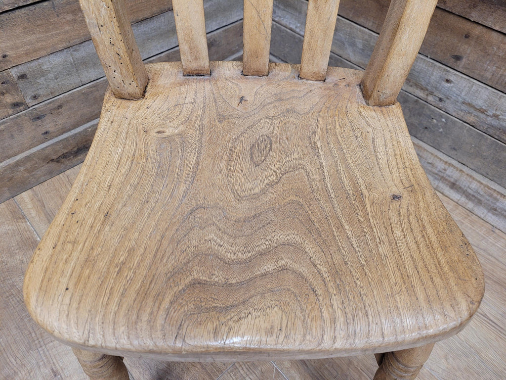 Antique Oak and Elm Lathe Back Chair Country Windsor Kitchen Chair