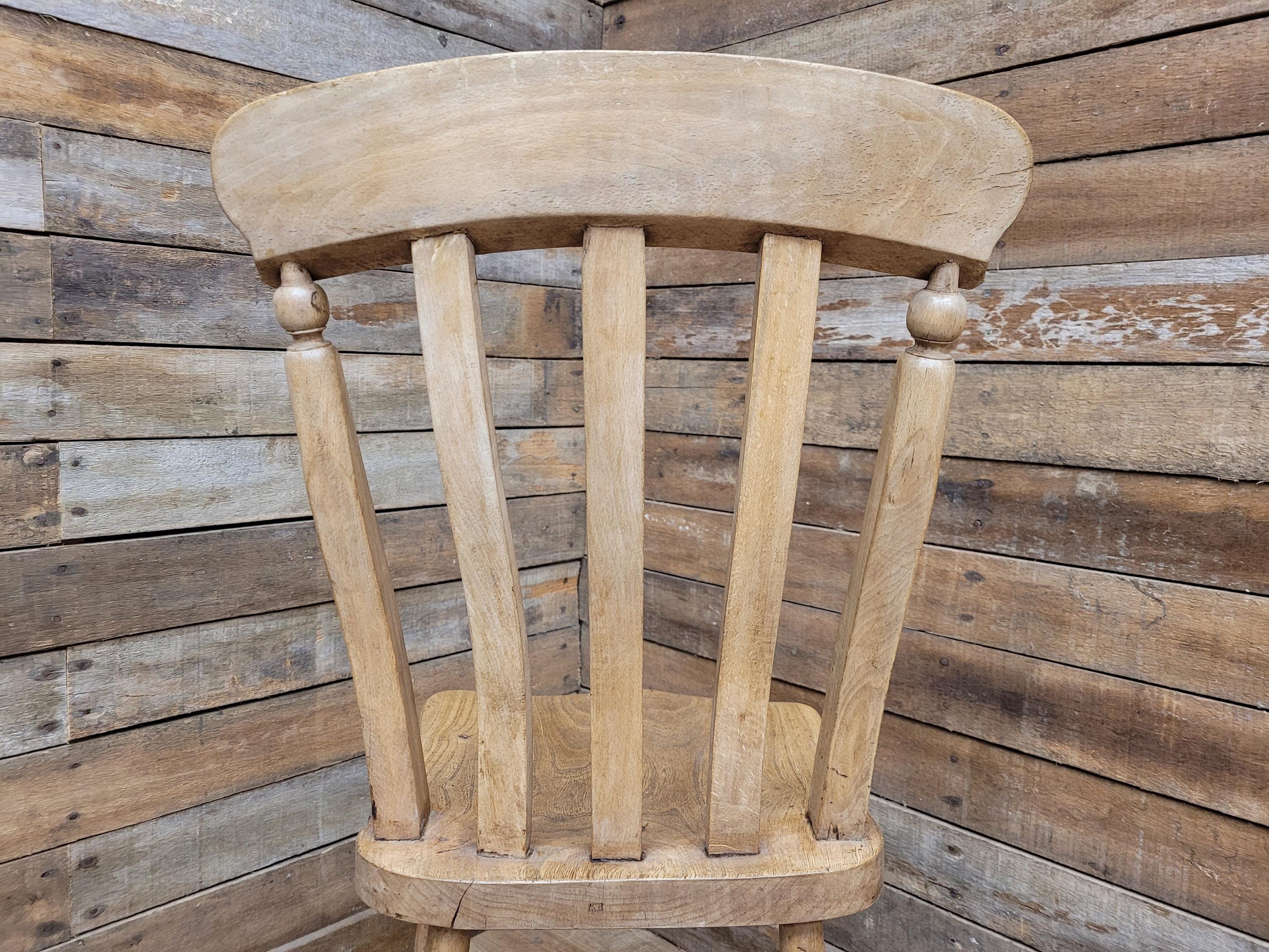 Antique Oak and Elm Lathe Back Chair Country Windsor Kitchen Chair