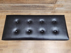 Vintage Sherborne Mid Century Black Vinyl Footstool Set Bench & 2 Stools