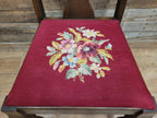 Set of 4 Queen Anne Style Dining Chairs with Wool Tapestry Seats