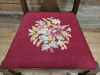 Set of 4 Queen Anne Style Dining Chairs with Wool Tapestry Seats