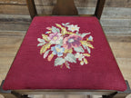 Set of 4 Queen Anne Style Dining Chairs with Wool Tapestry Seats