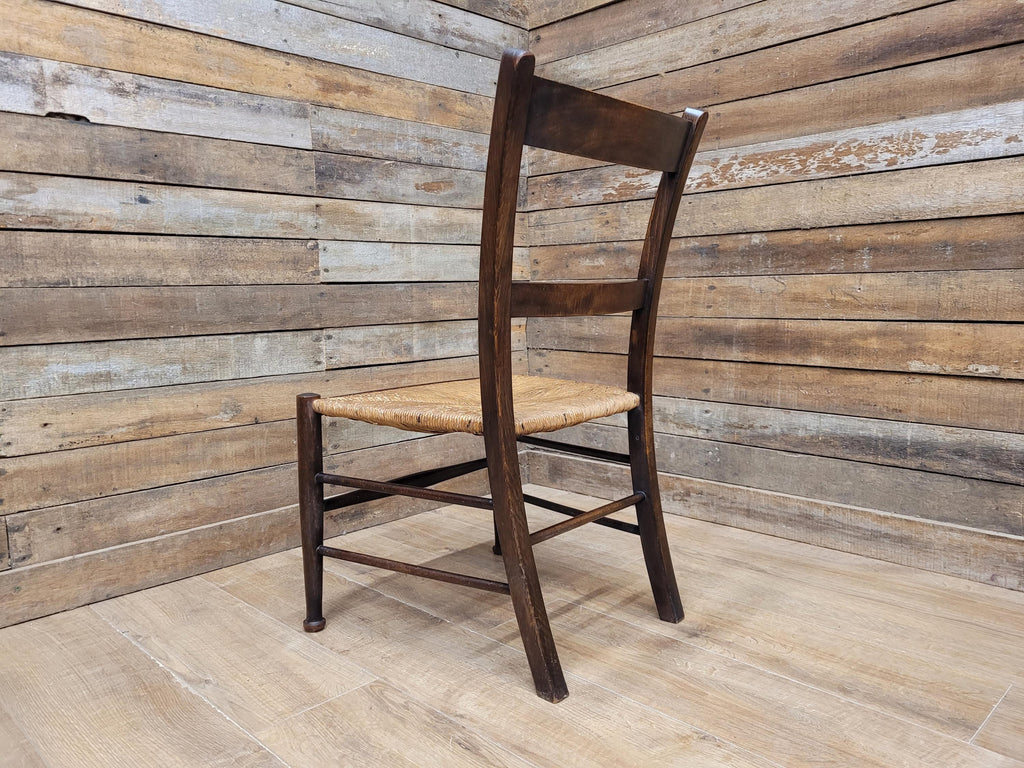Arts & Crafts Rush Seat Ladder Back Chair c1900 Antique