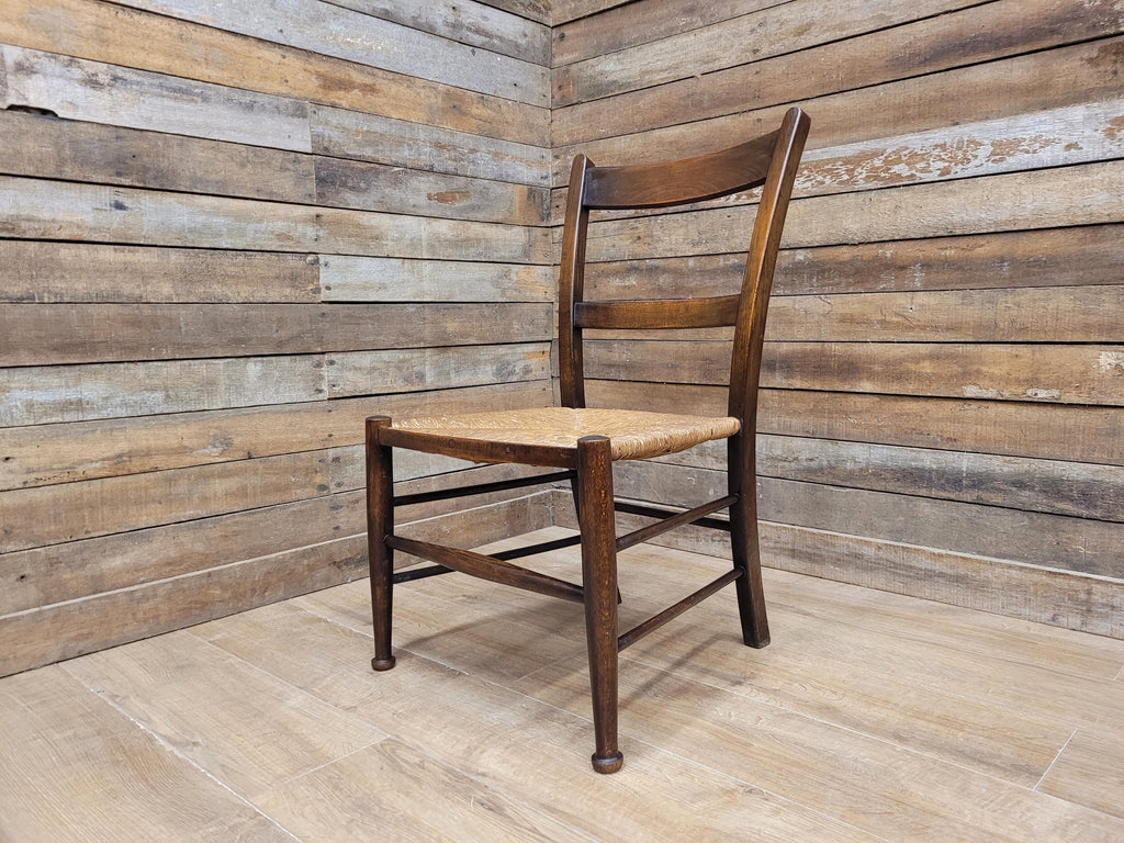 Arts & Crafts Rush Seat Ladder Back Chair c1900 Antique