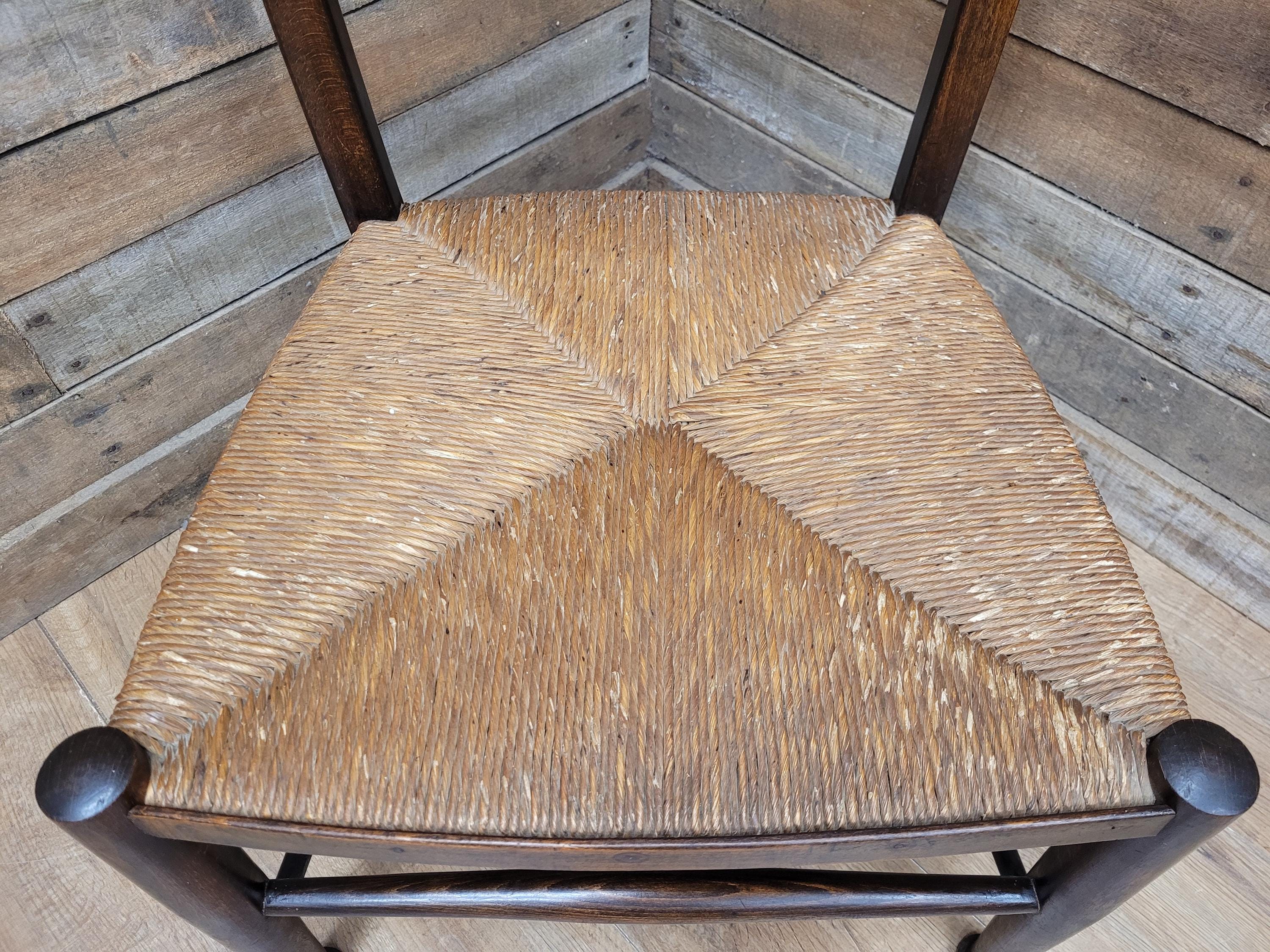 Arts & Crafts Rush Seat Ladder Back Chair c1900 Antique